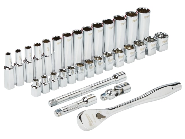 3/8in Drive Ratcheting Socket Set Metric - 32 Piece MHT932464945 - Image 2