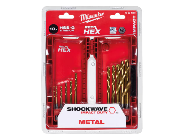 SHOCKWAVE HSS-Ground Titanium Metal Drill Bit Set - 10 Piece MIL894759 - Image 2