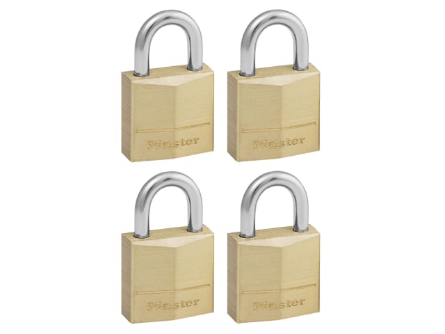 Solid Brass 20mm Padlock 3-Pin - Keyed Alike x 4 MLK120Q