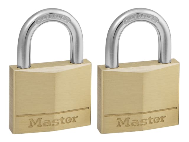 Solid Brass 40mm Padlock 4-Pin - Keyed Alike x 2 MLK140T