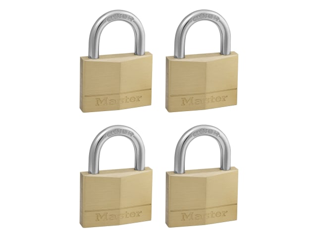 Solid Brass 50mm Padlock 5-Pin - Keyed Alike x 4 MLK150Q