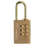 Brass Finish 20mm 3-Digit Combination Padlock MLK620
