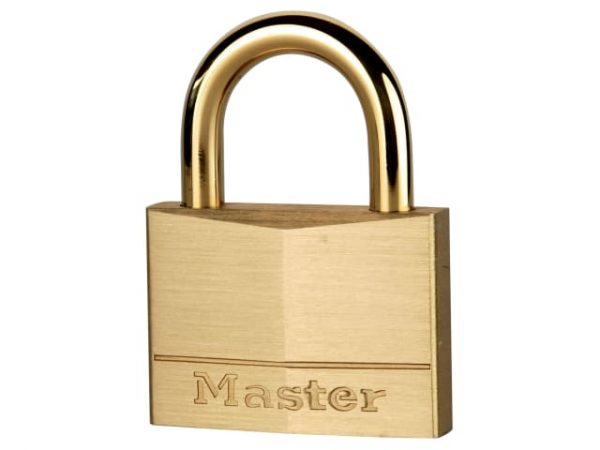 Solid Brass 50mm Padlock with Brass Plated Shackle MLK655