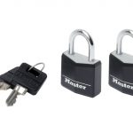 Aluminium Black Vinyl Cover 30mm Padlock 4-Pin - Keyed Alike x 2 MLK9130TBLK