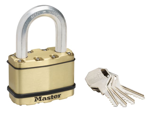 Excell Brass Finish 64mm Padlock 5-Pin - 38mm Shackle MLKM15BLF