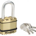 Excell Brass Finish 45mm Padlock 4-Pin - 38mm Shackle MLKM1BLF