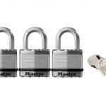 Excell Laminated Steel 45mm Padlock - 24mm Shackle - Keyed Alike x 3 MLKM1TRI