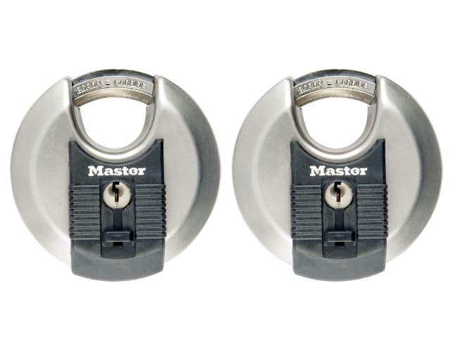 Excell Stainless Steel Discus 70mm Padlock Keyed Alike x 2 MLKM40T
