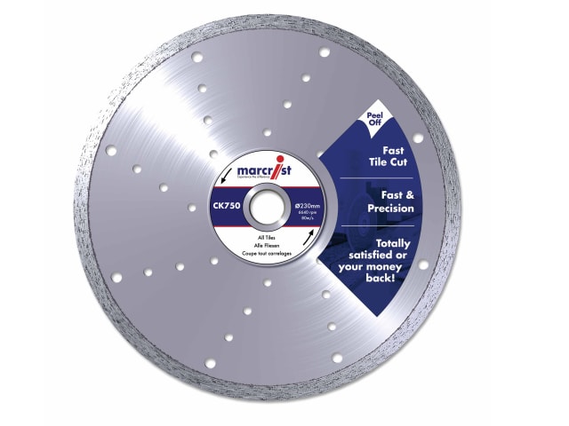 CK750 Diamond Blade Smooth Tile Cut 180 x 25.4mm Machine MRCC750180
