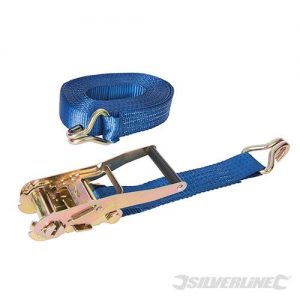 Ratchet Tie Down Strap J-Hook 8m x 50mm - Rated 2500kg Capacity 5000kg MS21