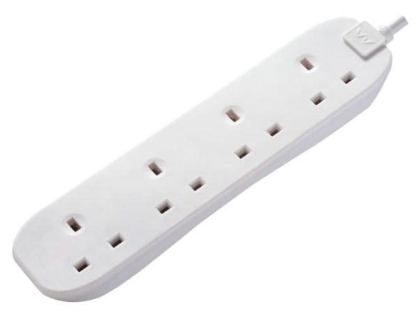 Extension Lead 240V 4-Gang 13A White 2m MSTBFG210