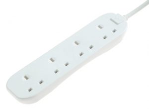 Extension Lead 240V 4-Gang 13A White 5m MSTBFG5