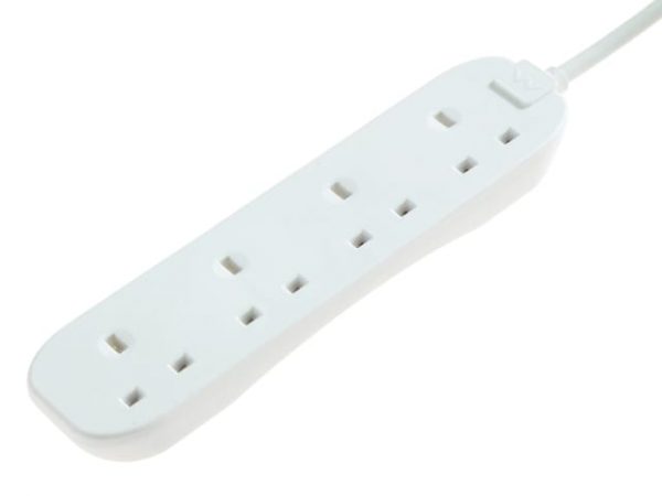Extension Lead 240V 4-Gang 13A White 5m MSTBFG5