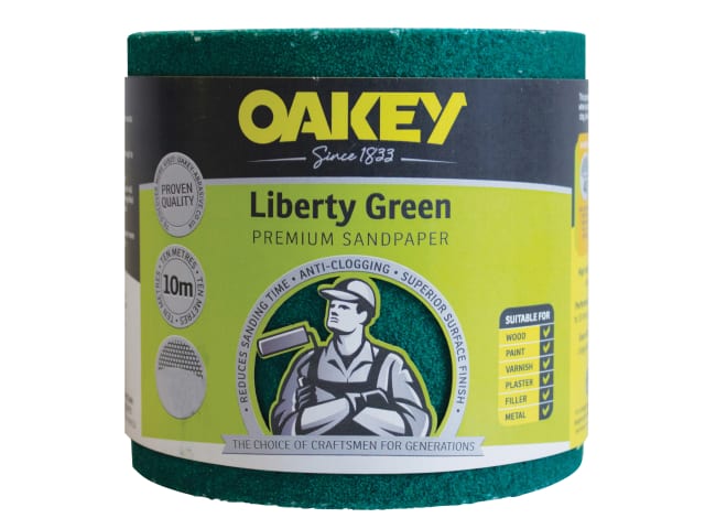 Liberty Green Sanding Roll 115mm x 10m Coarse 60G OAK33218