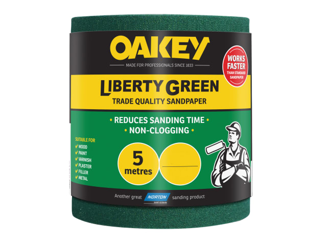 Liberty Green Sanding Roll 115mm x 5m Medium 80G OAK63918