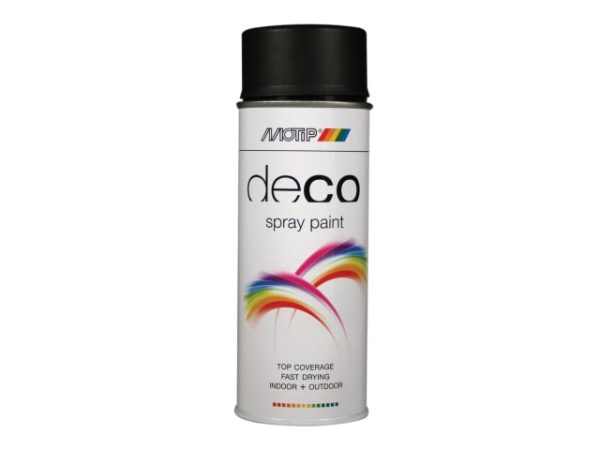 Deco Spray Paint Satin Matt RAL 9005 Deep Black 400ml PKT01659