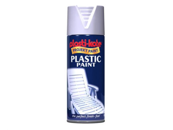 Plastic Paint Spray White Gloss 400ml PKT10607