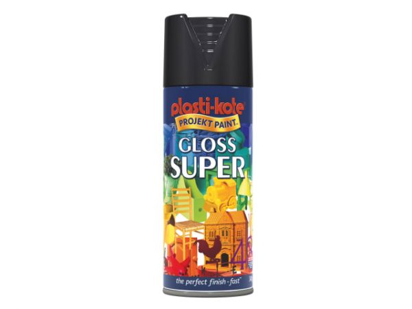 Gloss Super Spray Black 400ml PKT1100