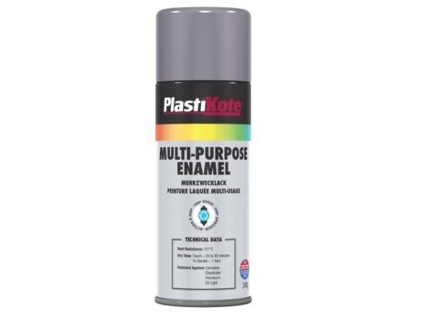 Multi Purpose Enamel Spray Paint Gloss Grey 400ml PKT60105