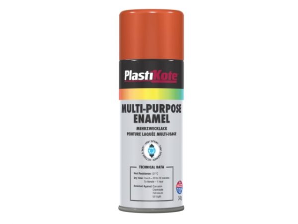 Multi Purpose Enamel Spray Paint Gloss Orange 400ml PKT60110