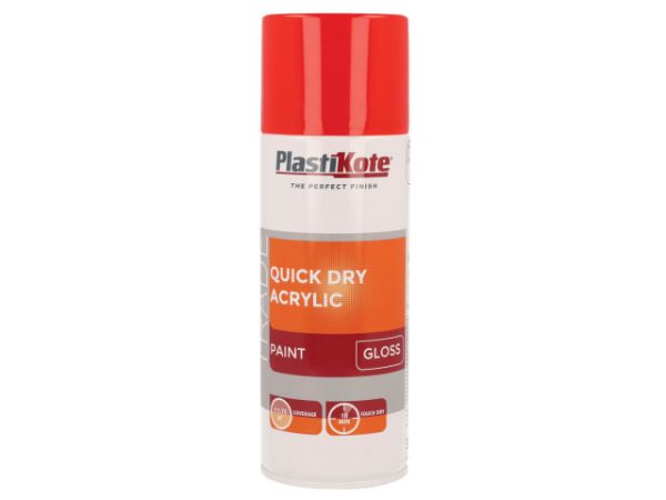 Trade Quick Dry Acrylic Spray Paint Gloss Red 400ml PKT71014