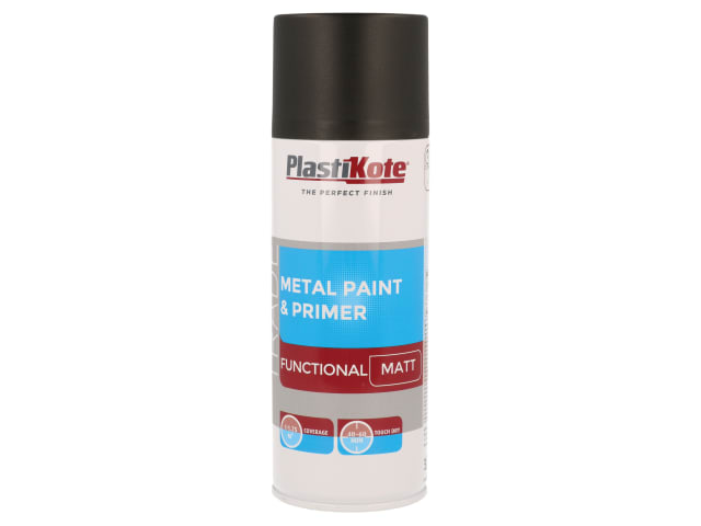 Trade Metal Spray Paint & Primer Matt Black 400ml PKT71023
