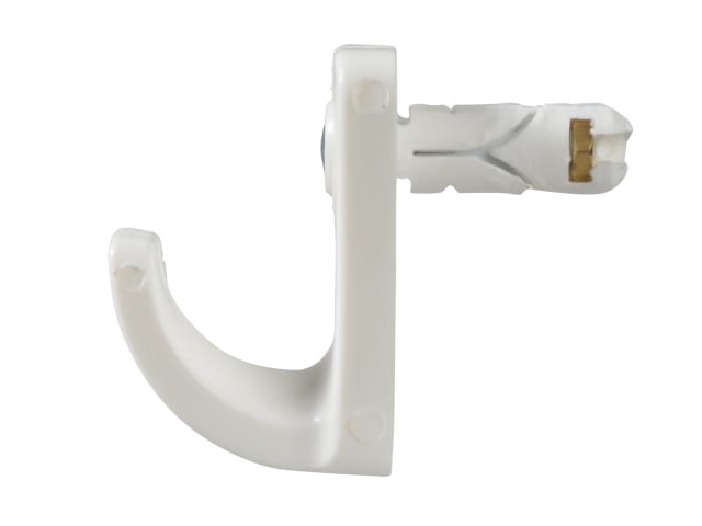 White Single Hollow Door Hook Pack of 1 PLAHW124 - Image 2