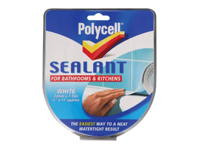 Sealant Strip Kitchen / Bathroom White 22mm PLCSSBKWH22