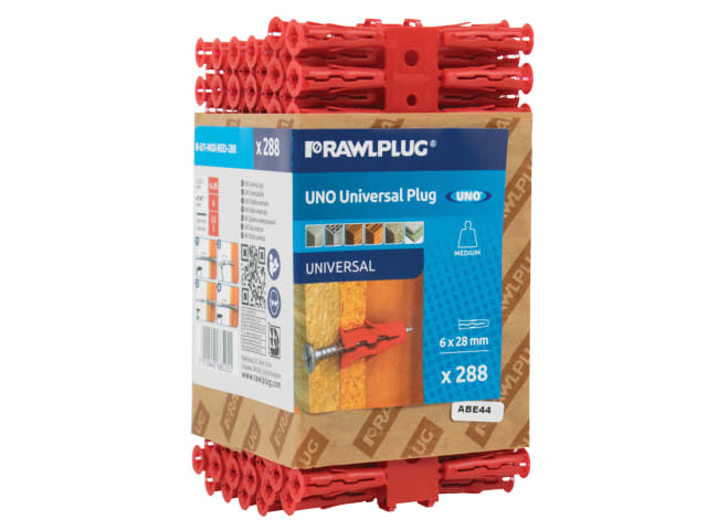 Red UNO® Plugs 6 x 28mm (Pack 288) RAW68525