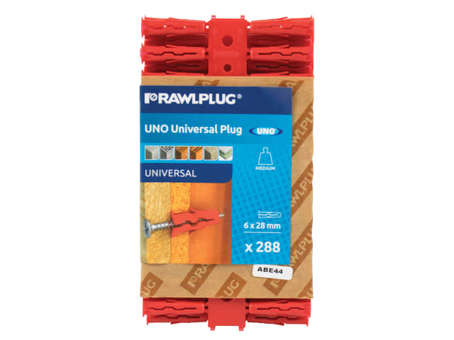 Red UNO® Plugs 6 x 28mm (Pack 288) RAW68525 - Image 2