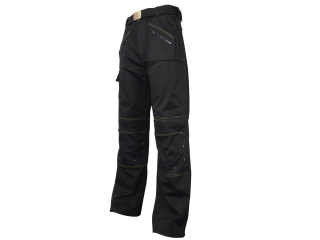 Black Multi Zip Work Trousers Waist 34in Leg 33in RNKMZT3433 - Image 3