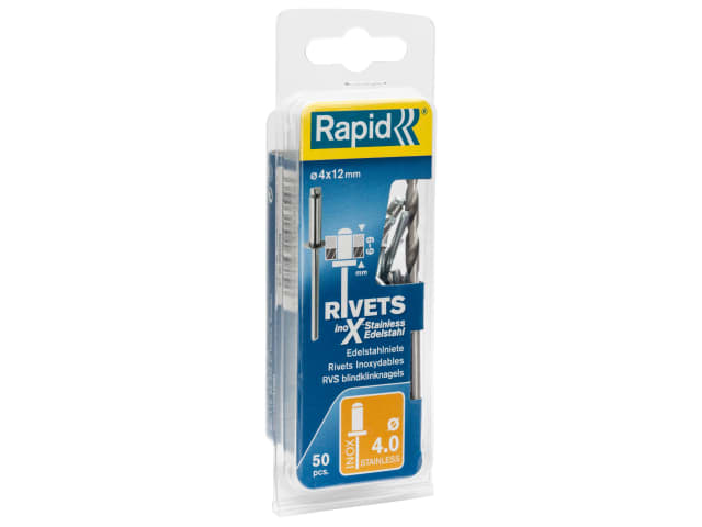 Stainless Steel Rivets 4 x 12mm Blister of 50 RPD5000394 - Image 4