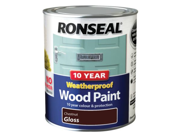 10 Year Weatherproof Wood Paint Chestnut Gloss 750ml RSL38775