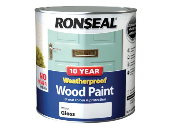 10 Year Weatherproof Wood Paint White Gloss 2.5 litre RSL38782