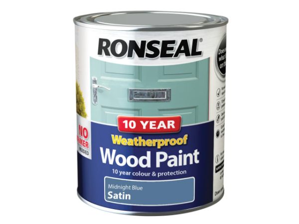 10 Year Weatherproof Wood Paint Midnight Blue Satin 750ml RSL38788