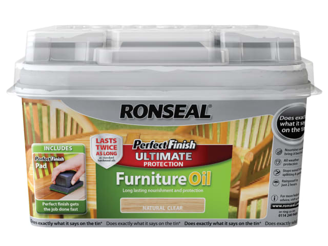 Perfect Finish Hardwood Garden Furniture Oil Natural 750ml RSLGFON750