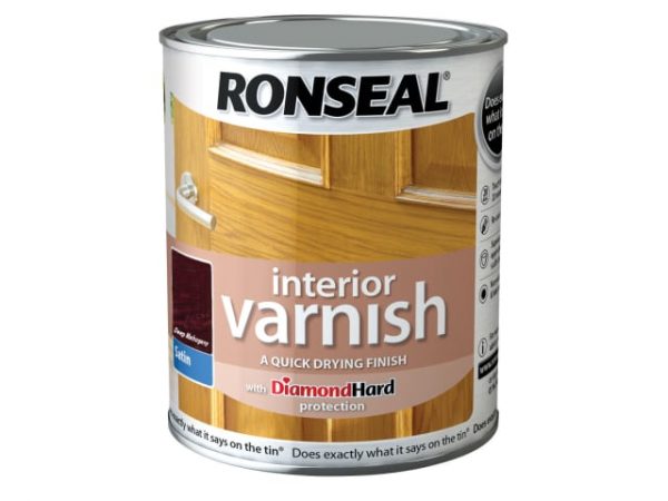 Interior Varnish Quick Dry Satin Deep Mahogany 250ml RSLIVSDM250