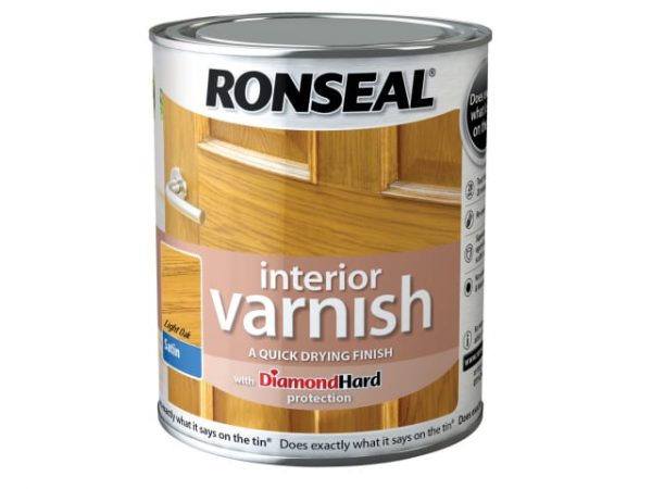 Interior Varnish Quick Dry Satin Light Oak 250ml RSLIVSLO250