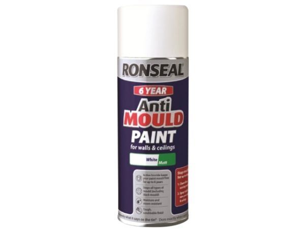 6 Year Anti Mould Aerosol White Matt 400ml RSLQDAMAWM