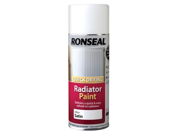 One Coat Radiator Spray Paint Satin White 400ml RSLQDRSWS400