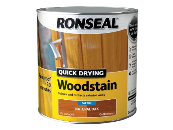 Quick Drying Woodstain Satin Natural Oak 2.5 litre RSLQDWSNO25L