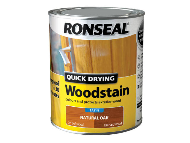 Quick Drying Woodstain Satin Natural Oak 750ml RSLQDWSNO750