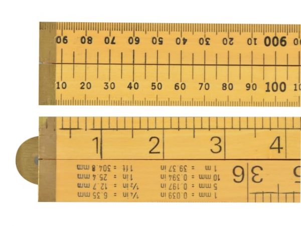 Wooden 4 Fold Rule 1m / 39in (Loose) RST073