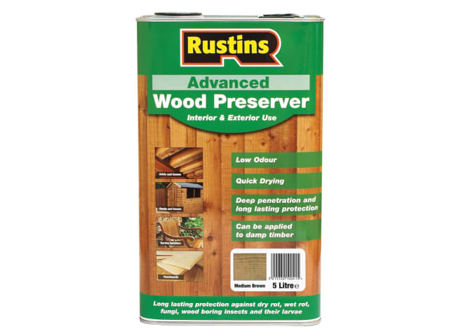 Quick Dry Advanced Wood Protector Mid Brown 5 litre RUSAWPMB5L
