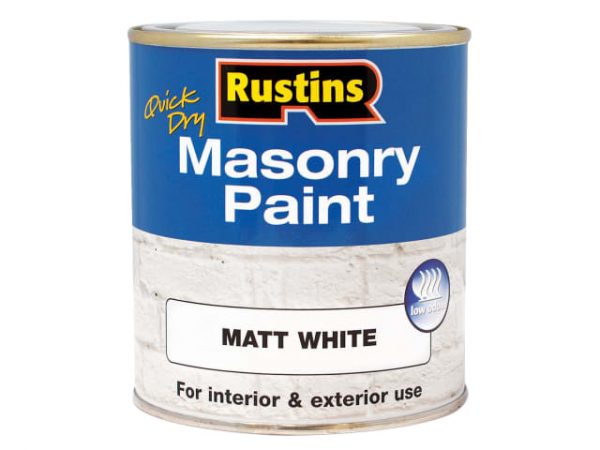 Quick Dry Masonry Paint Matt White 250ml RUSMASPW250