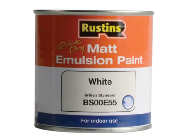 Quick Dry Matt Emulsion Paint White 250ml RUSMEW250