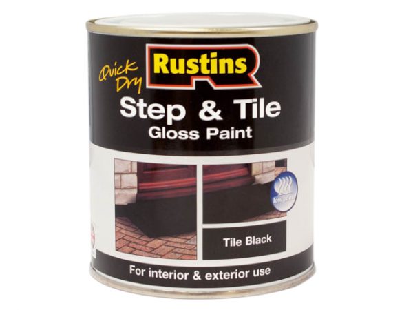 Quick Dry Step & Tile Paint Gloss Black 500ml RUSSTPBK500Q