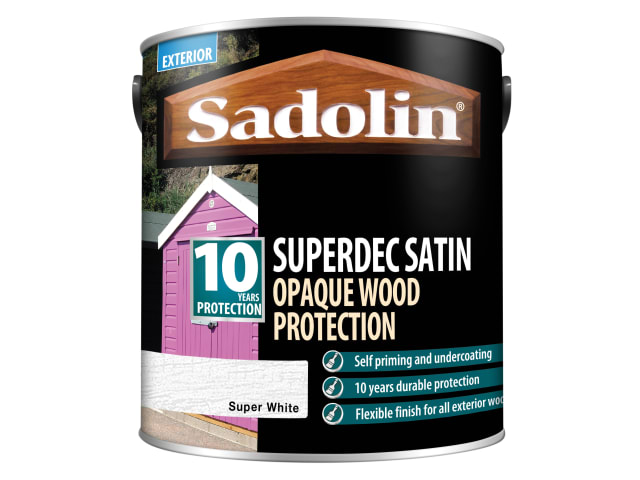 Superdec Opaque Wood Protection Super White Satin 2.5 litre SAD5028826