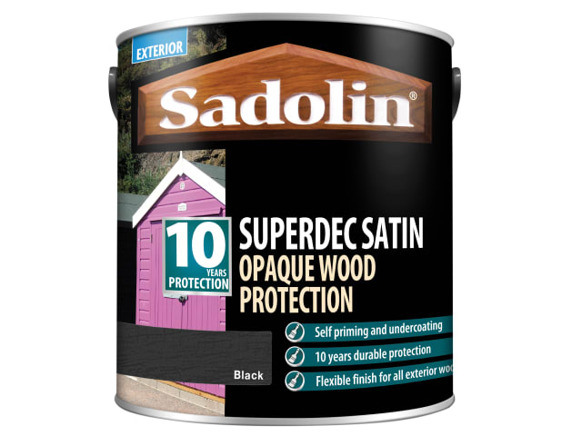 Superdec Opaque Wood Protection Black Satin 2.5 litre SAD5028829