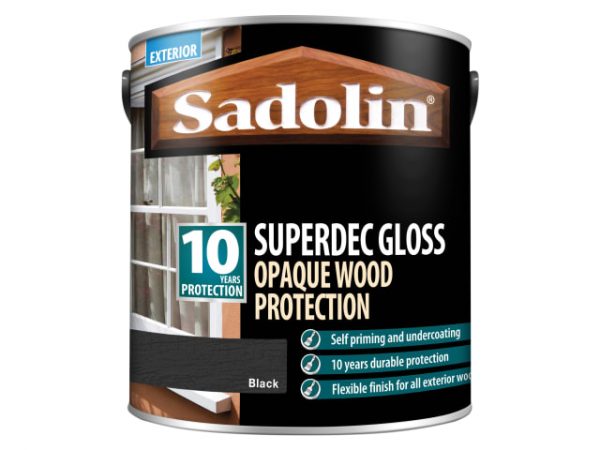 Superdec Opaque Wood Protection Black Gloss 2.5 litre SAD5028854